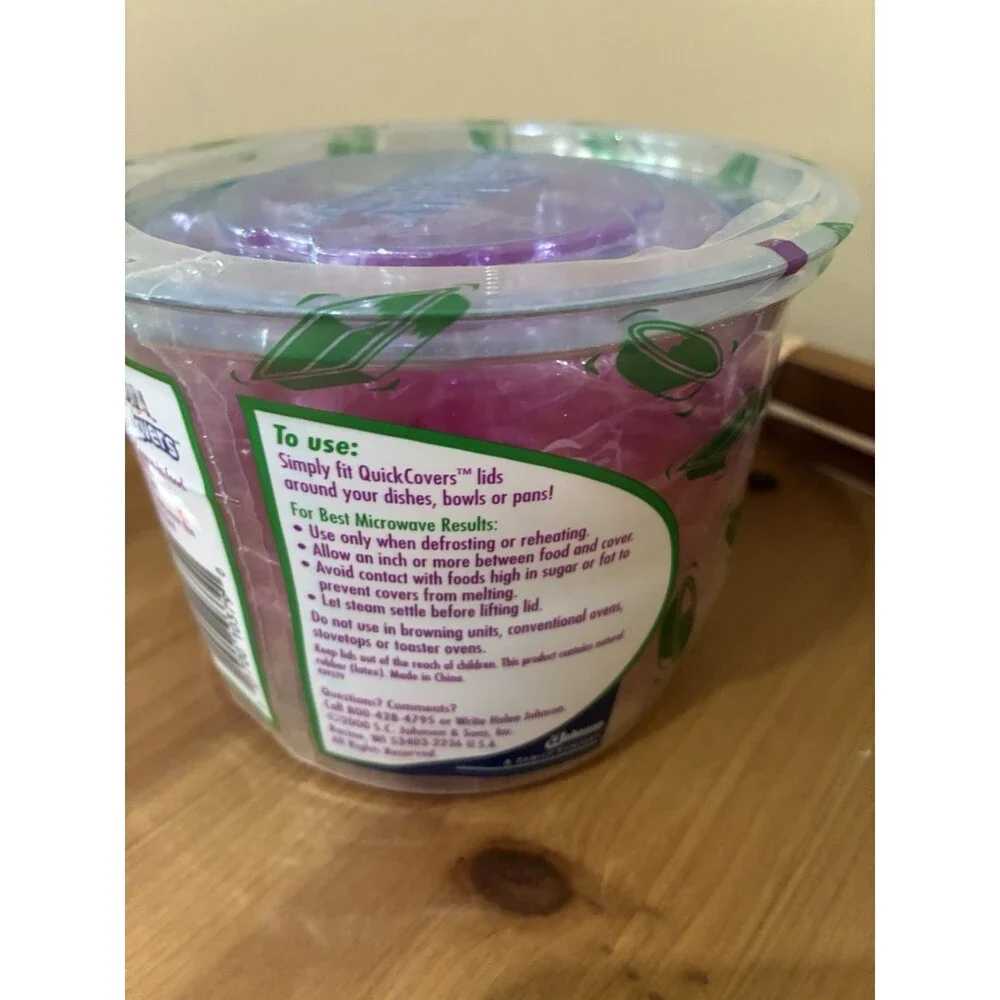 Saran Quick Covers 16 SMALL Clear Plastic Microwaveable Food Storage Lids